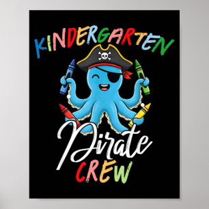 Poster Enseignant de maternelle drôle élève pieuvre pirat