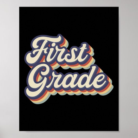 Poster Enseignant de première année Retro Enseignant de p (Devant)