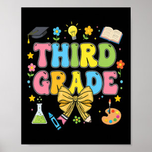 Poster Enseignant de troisième année enfants Coquette Bow