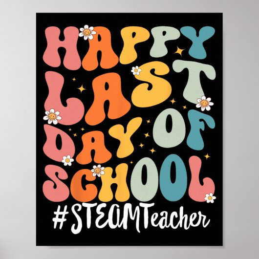Poster Enseignant De Vapeur Joyeux Jour De L'Enseignant D (Devant)