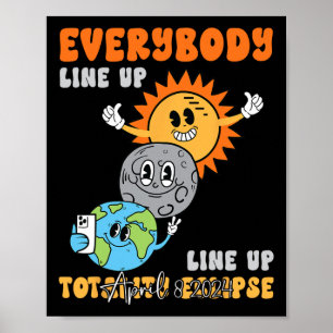 Poster Enseignant Éclipse Solaire Avril 8 2024 Drôle Mign