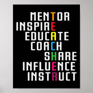 Poster Enseignant Éducateur Inspirant École Favorite Thé