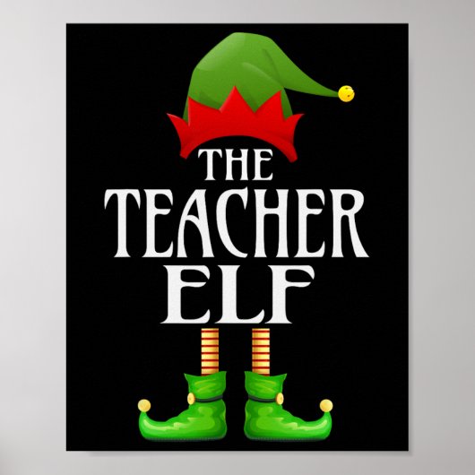 Poster Enseignant Elf Xmas Funny Family Matching Group Ch (Devant)