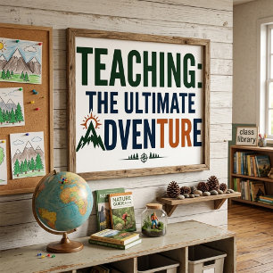 Poster Enseignant en plein air, aventure ultime 