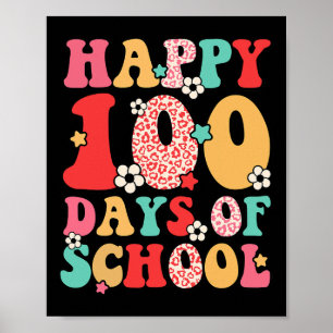 Poster Enseignant Enfants Retro Super 100 Jours Joyeux 10