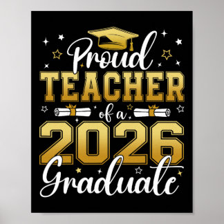 Poster Enseignant fier d'un élève de terminale diplômé de
