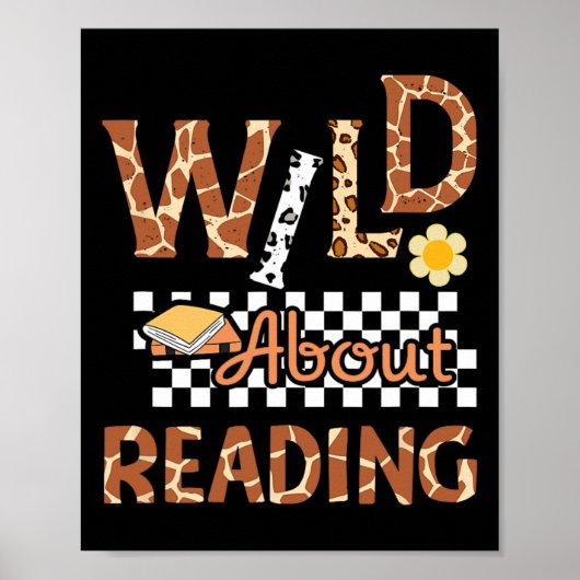 Poster Enseignant fou de lecture de livres retour à l'éco (Devant)