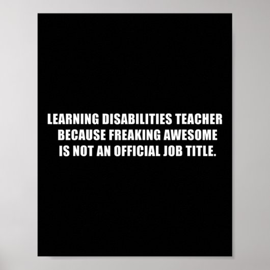 Poster Enseignant Handicap D'Apprentissage Parce Que Le F (Devant)