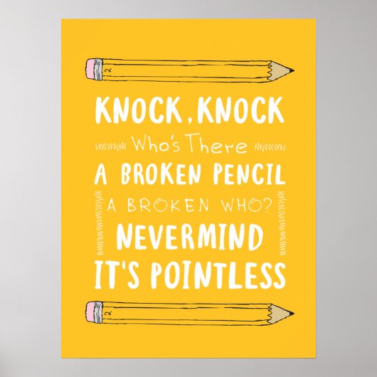 Poster Enseignant Knock Blagues crayon Puns Humour enfant (Devant)