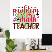 Poster Enseignant Problème d'art Solveur Math Enseignant (Bureau à domicile)