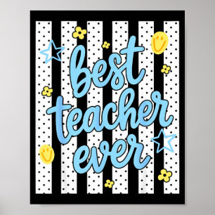 Poster Enseignant rentrée scolaire heureux premier jour d