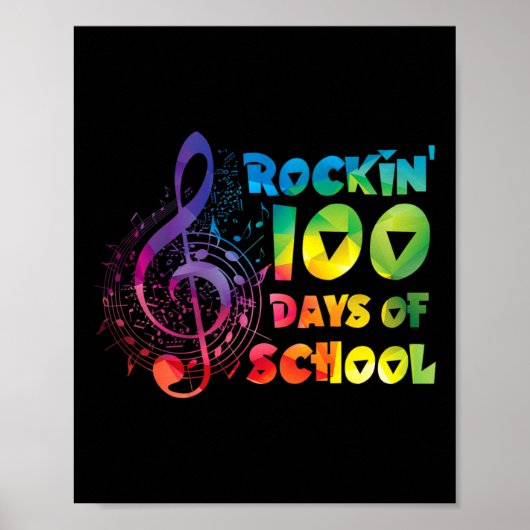 Poster Enseignant - rockin 100 Jours De Musique Scolaire  (Devant)