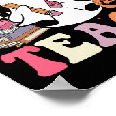 Poster Enseignant super Halloween Trick Ou Enseigner Retr (Coin)