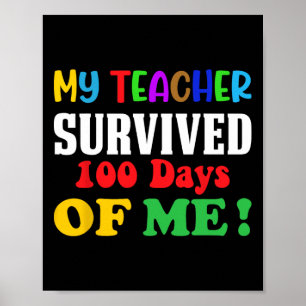 Poster Enseignant Survécu 100 Jours De Moi 100ème Jour De