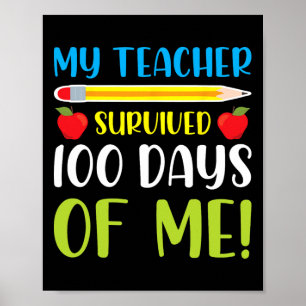 Poster Enseignant Survécu 100 Jours De Moi Amusant 100 Jo