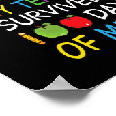 Poster Enseignant Survécu 100 Jours De Moi Enseignant Fun (Coin)