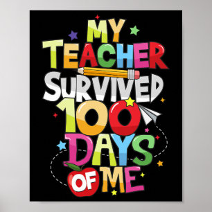 Poster Enseignant Survived 100 Jours De Moi 100e Jour Éco