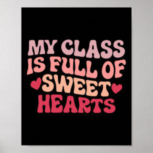 Poster Enseignant Valentines Retour À L'École 100 Jours D