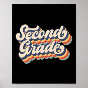 Poster Enseignant vintage De Deuxième Année De Retour À L