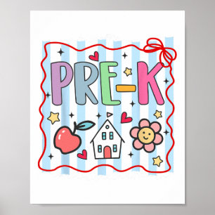 Poster Enseignante de pré-maternelle Fille Garçon Premier