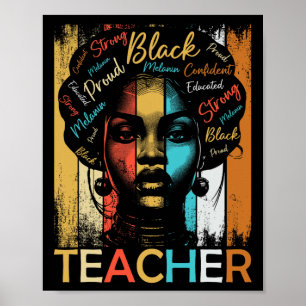 Poster Enseignante d'Histoire Noire Femmes afro-américain