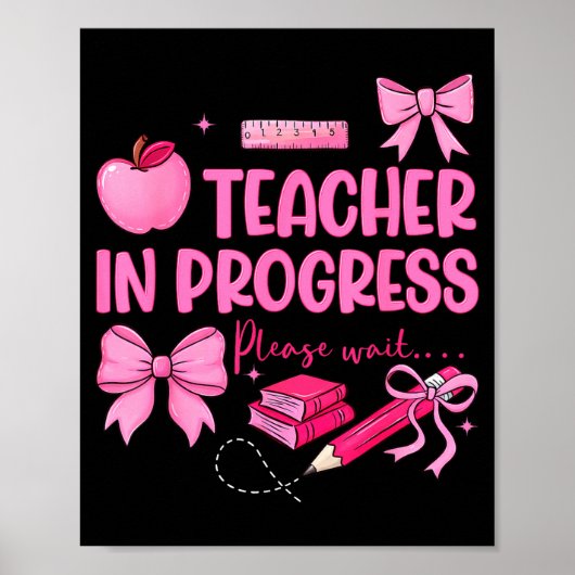 Poster Enseignante féminine en progrès mignonne coquette  (Devant)