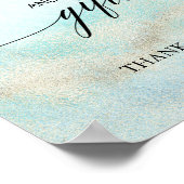 Poster Enseigne Aqua & Gold Aquarelle Cartes et Cadeaux d (Coin)