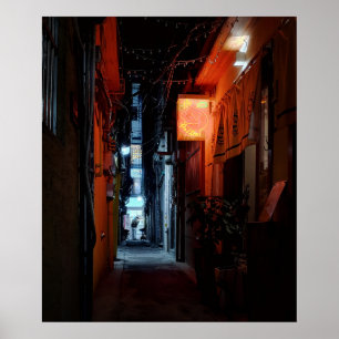 Poster Enseigne au néon d'une ruelle de Séoul 20x24 Impre