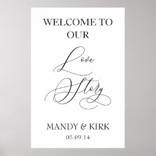 Poster Enseigne « Bienvenue dans notre histoire d'amour »