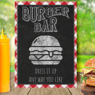Poster Enseigne Burger Bar Je Fais du BBQ