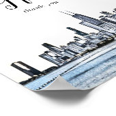 Poster Enseigne Cartes & Cadeaux de Chicago Skyline (Coin)