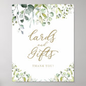 Poster Enseigne Cartes Et Cadeaux Aquarelle De Verdure (Devant)