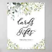 Poster Enseigne Cartes et Cadeaux Aquarelle de Verdure  (Devant)