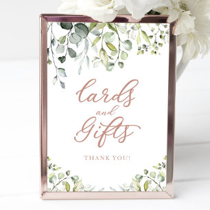 Poster Enseigne Cartes Et Cadeaux Aquarelle Greenery