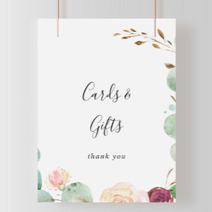 Poster Enseigne Cartes et Cadeaux Eucalyptus Contemporain
