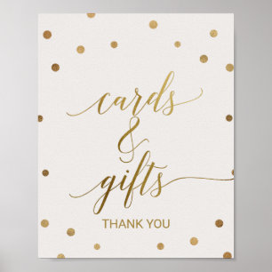 Poster Enseigne Cartes et Cadeaux Points Polka Dorés