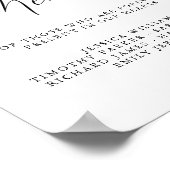 Poster Enseigne commémorative de mariage rustique à calli (Coin)