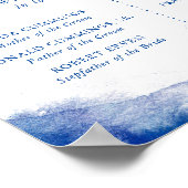 Poster Enseigne commémorative de mariage Sapphire Tide (Coin)