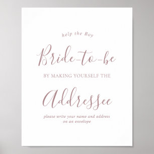 Poster Enseigne de Adresse d'Enveloppe en Or Rose