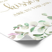 Poster Enseigne de baisers à l'aquarelle de verdure (Coin)