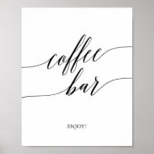 Poster Enseigne de bar à café en calligraphie noire éléga (Devant)