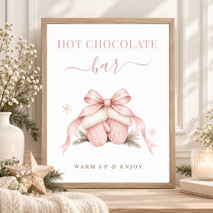 Poster Enseigne de Bar à Chocolat Chaud pour Baby Shower