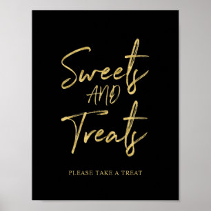 Poster Enseigne de bar à desserts en lettrage brosse mode