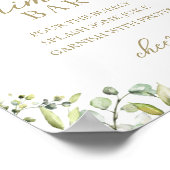 Poster Enseigne de bar à mimosa aquarelle eucalyptus verd (Coin)