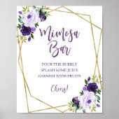 Poster Enseigne de bar en forme de mimosa floral aquarell (Devant)