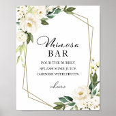 Poster Enseigne de bar géométrique de fleurs blanches de  (Devant)