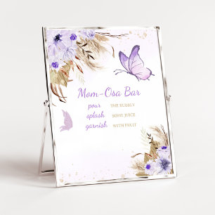 Poster Enseigne de bar Maman Osa pour Baby Shower Papillo