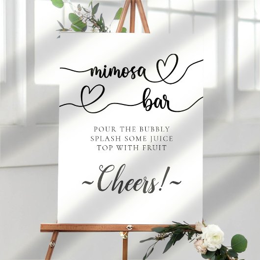 Poster Enseigne de bar Mimosa à calligraphie simple