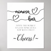 Poster Enseigne de bar Mimosa à calligraphie simple (Devant)