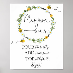 Poster Enseigne de bar Mimosa abeille